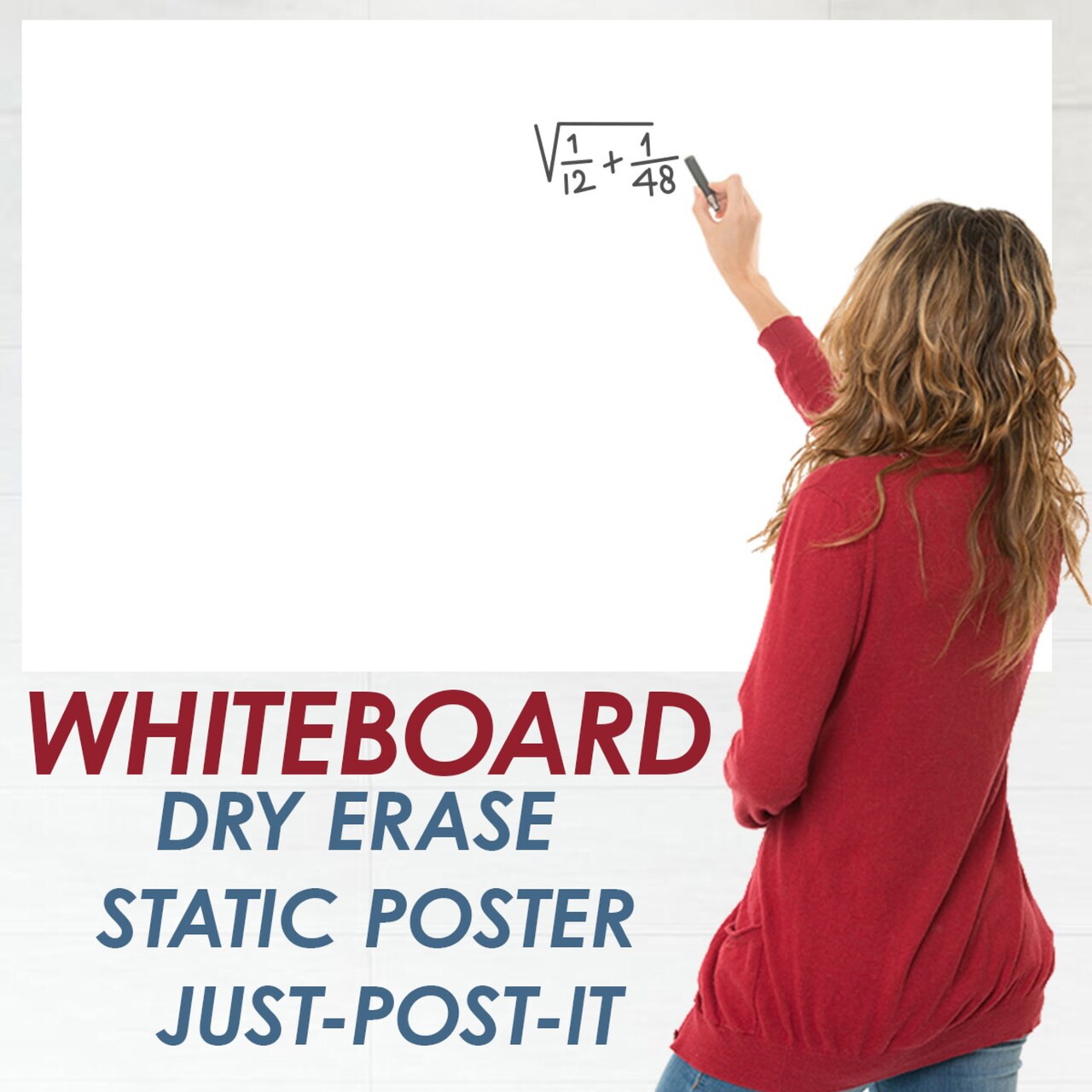 Static Holding Dry-Erase Whiteboard, Classroom Decor Elementary